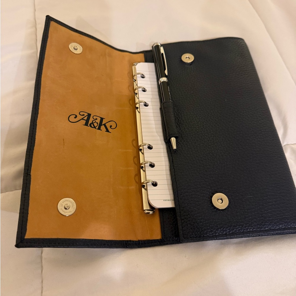 Black Leather Calendar WalletBag - Picture 2 of 5